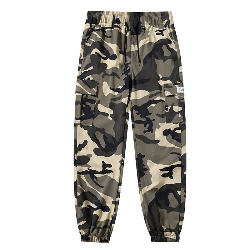 Men's Camouflage Cargo Pants Ankle-tied Casual Sports Pants